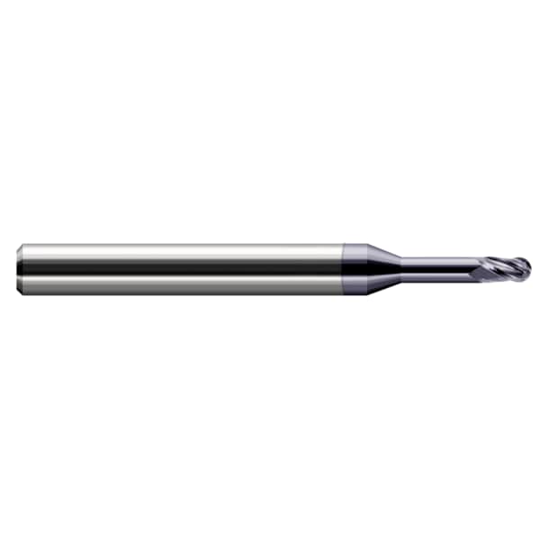 Miniature End Mill - Ball - Long Reach, Stub Flute, 0.0780" (5/64), Shank Dia.: 1/8"